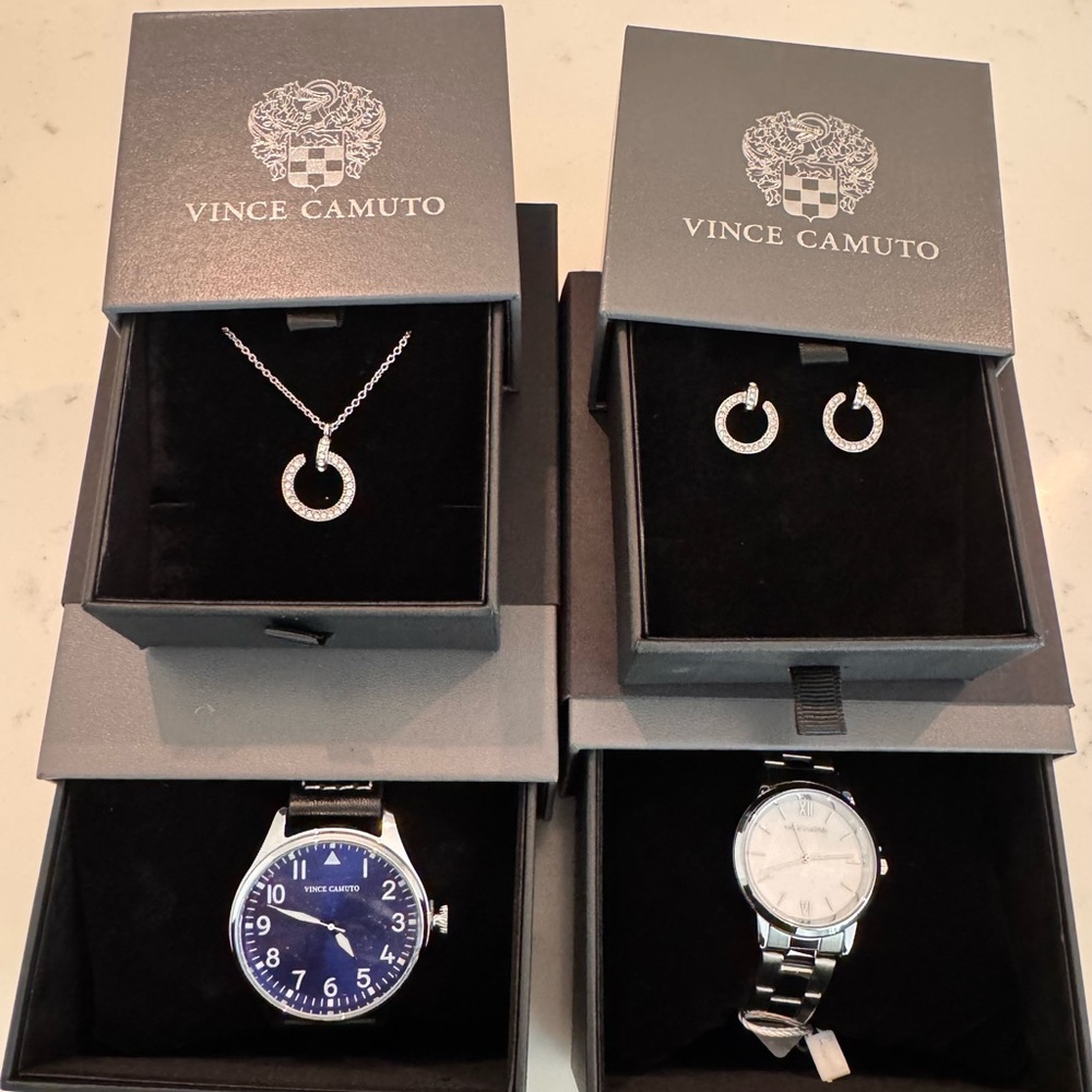 Vince Camuto Aldo/Ayla watches and Ayla necklace and earring set